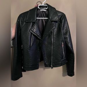 Light Before Dark medium faux leather moto jacket